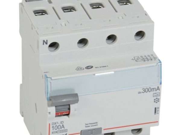 411688-LEGRAND-1000 Interruptor diferencial DX³ 4P 400V~ 100A TIPO A 300mA 4 módulos LEGRAND 411688