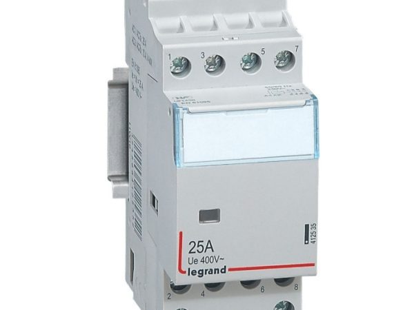 legrand-412535.jpg Contactor con bobina 230 V~ 4P 400V~ 25A 4 NA 2 módulos LEGRAND 412535