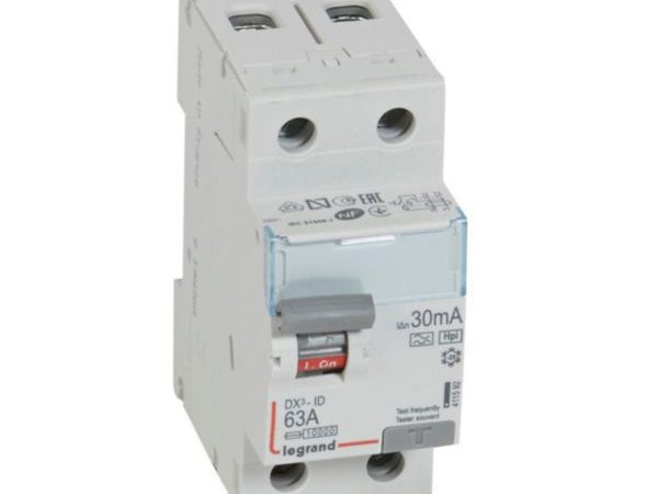 411592-LEGRAND-1000 Interruptor diferencial DX³ 2P 230V~ 63A Tipo Hpi 30mA 2 Módulos LEGRAND 411592